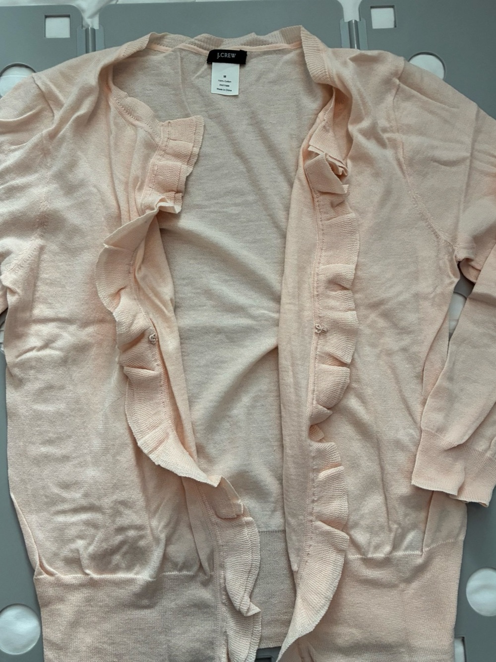 J. Crew Featherweight Cotton Ruffle Cardigan